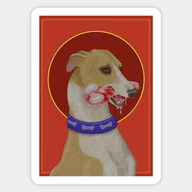 Whippet Sticker by Artbychb